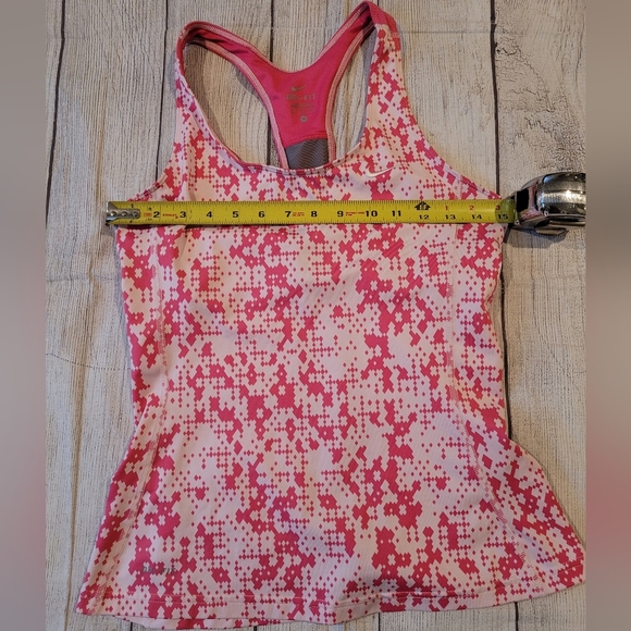 Nike •Size Medium• Dri-Fit Pink Digital Racerback Athletic Tank w/ Built in Bra - Picture 4 of 7